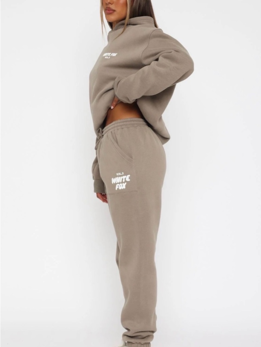 White Fox Boutique Taupe Sweat Joggers